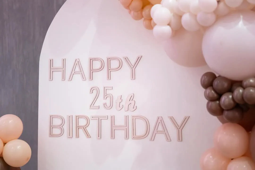 Arch-shaped sign with 